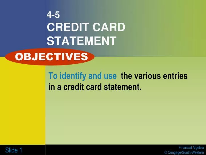 4 5 credit card statement