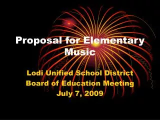 Proposal for Elementary Music