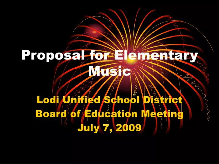 proposal for elementary music