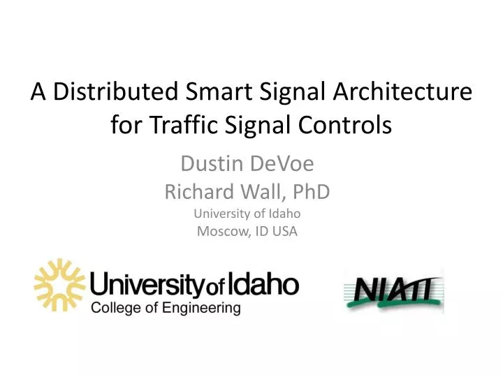 a distributed smart signal architecture for traffic signal controls