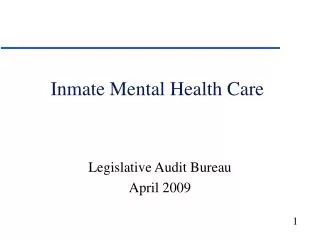 Inmate Mental Health Care
