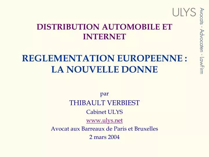 distribution automobile et internet reglementation europeenne la nouvelle donne