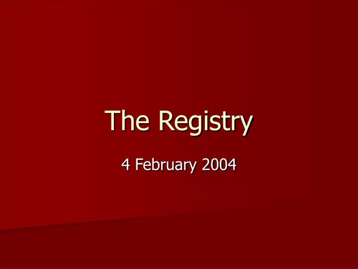 the registry