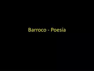 barroco poes a