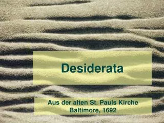 desiderata