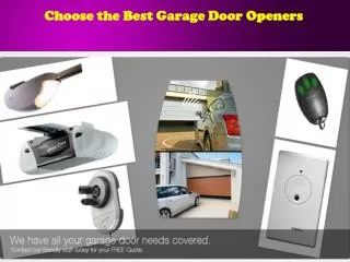 Choose the Best Garage Door Openers