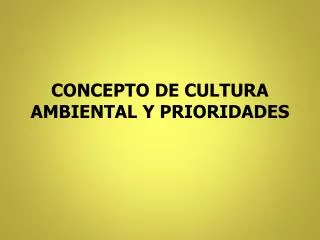 concepto de cultura ambiental y prioridades