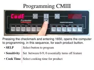 Programming CMIII