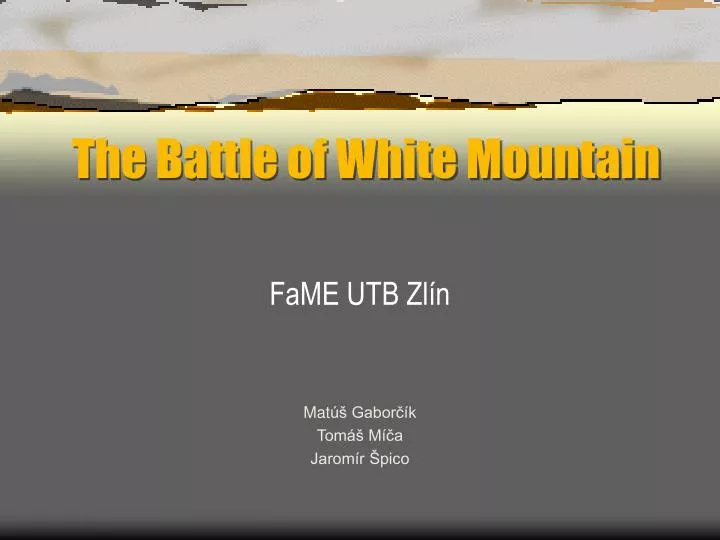 the battle of white mountain
