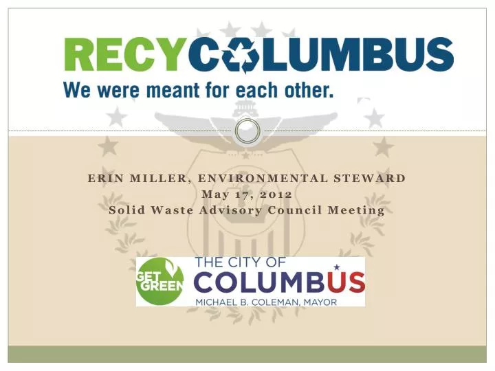 erin miller environmental steward may 17 2012 solid waste advisory council meeting