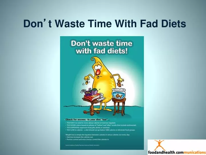 don t waste time with fad diets