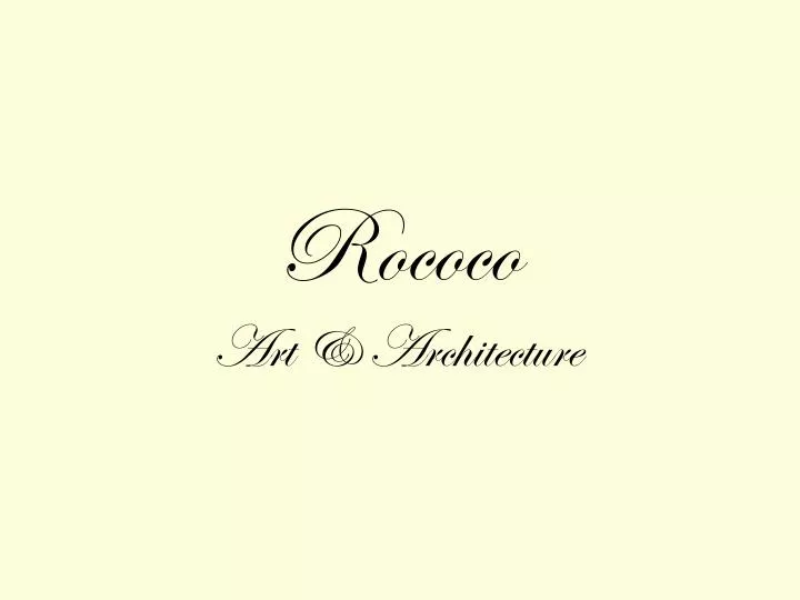 rococo art architecture