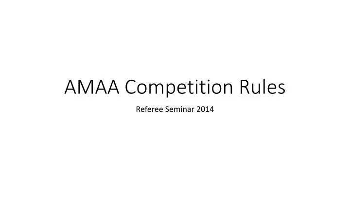 amaa competition rules