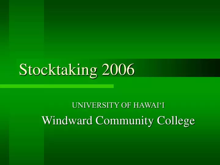 stocktaking 2006
