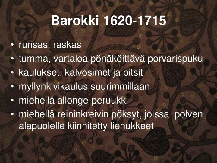 barokki 1620 1715