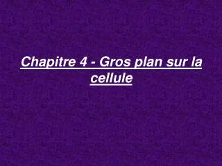 chapitre 4 gros plan sur la cellule
