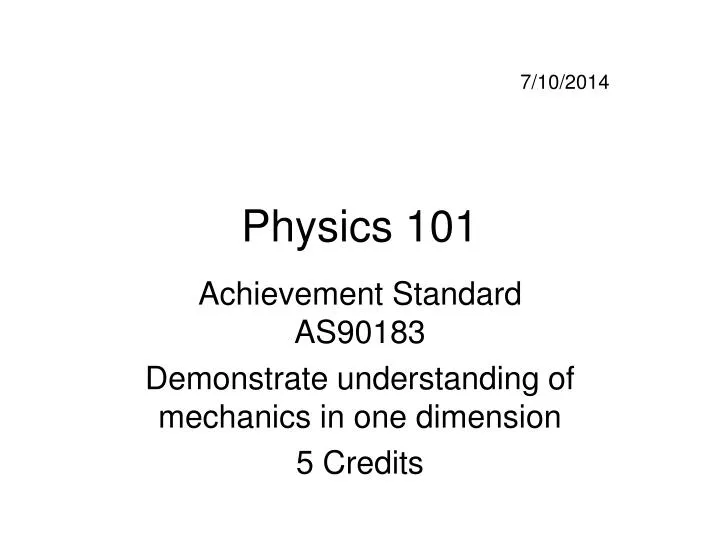 physics 101