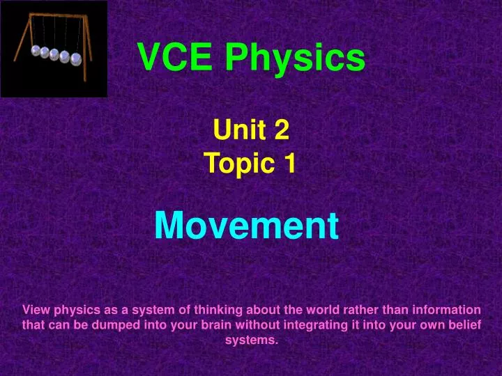 vce physics unit 2 topic 1