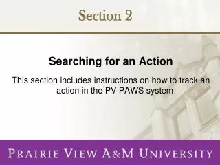 Searching for an Action