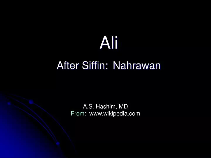 ali after siffin nahrawan