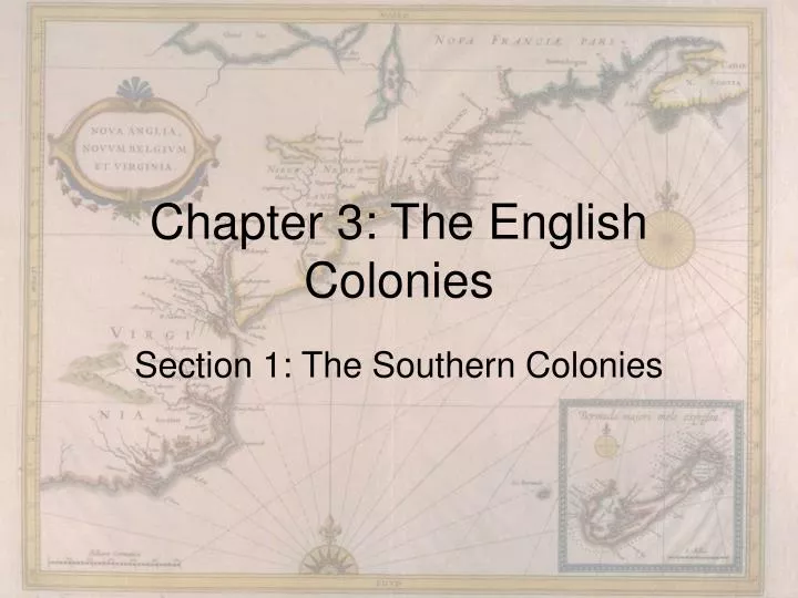 chapter 3 the english colonies