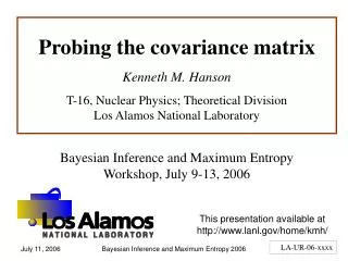 Probing the covariance matrix