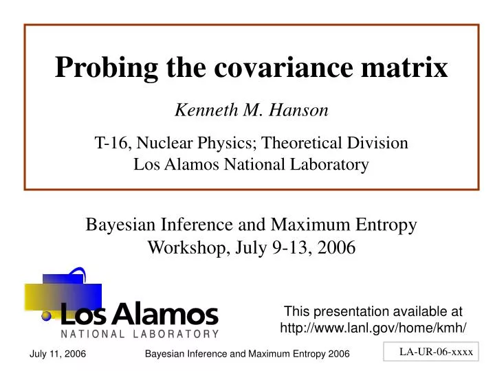 probing the covariance matrix