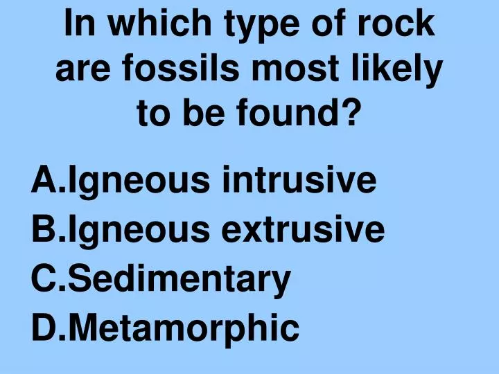 in which type of rock are fossils most likely to be found