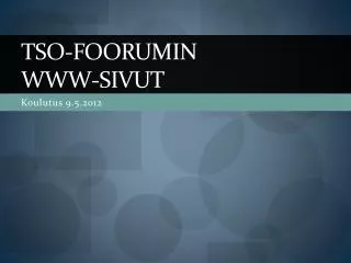 tso foorumin www sivut