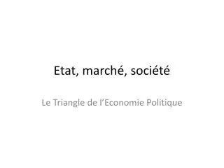 etat march soci t