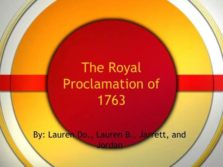 the royal proclamation of 1763