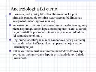 aneteziologija iki eterio