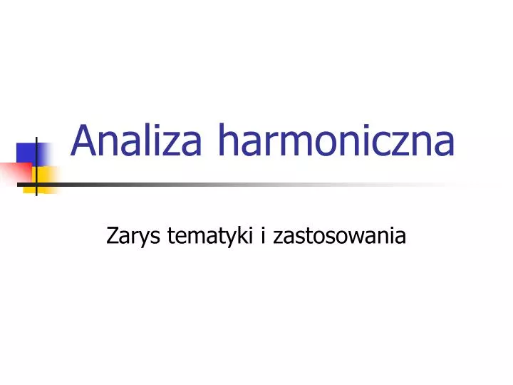 analiza harmoniczna