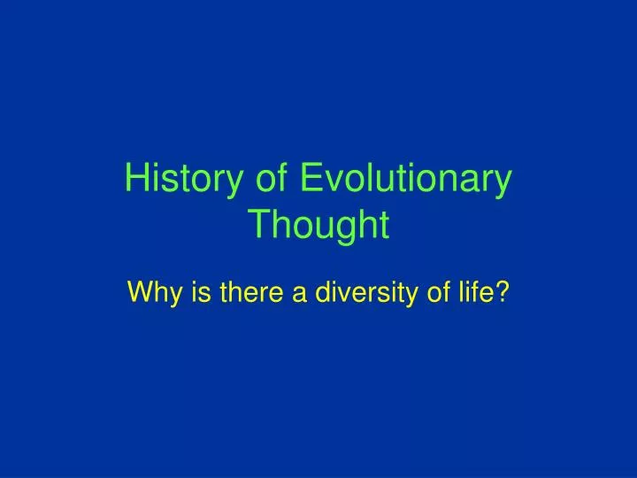 history of evolutionary thought
