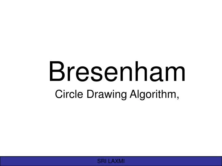 bresenham circle drawing algorithm