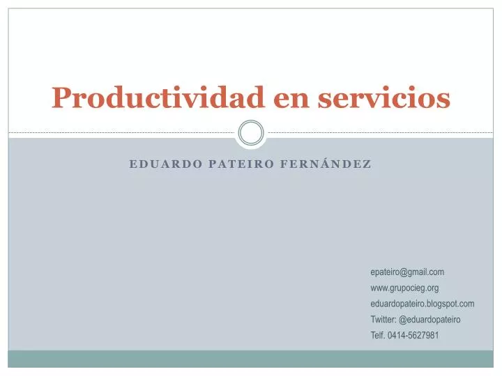 productividad en servicios