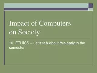 impact of computers on society