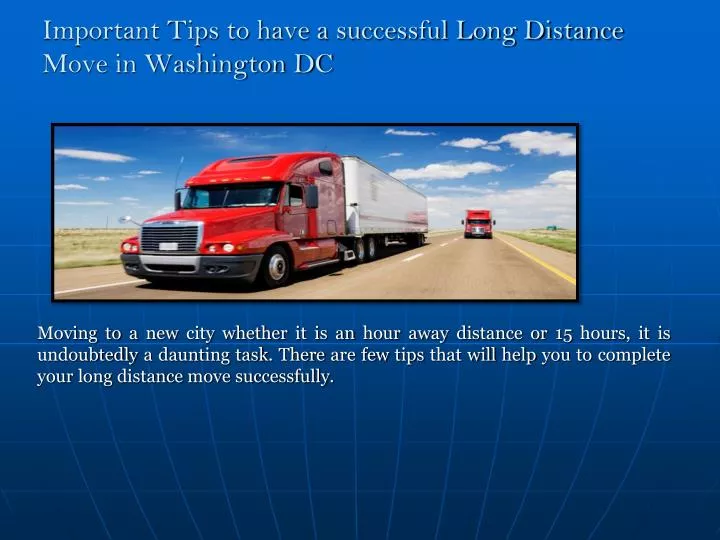 important tips to have a successful long distance move in washington dc
