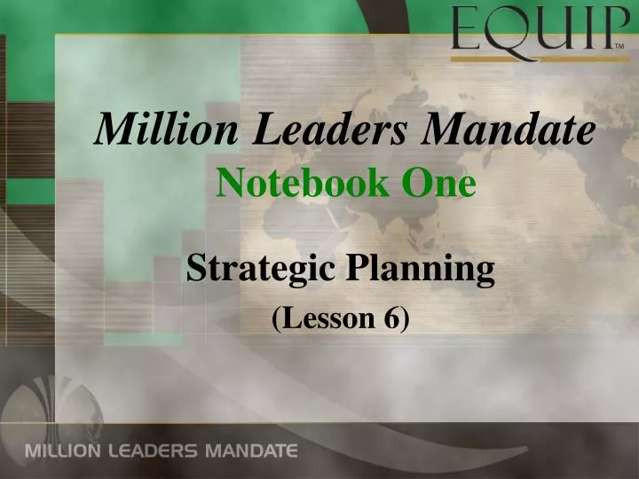 million leaders mandate notebook one