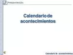 Calendario de acontecimientos - slide 1