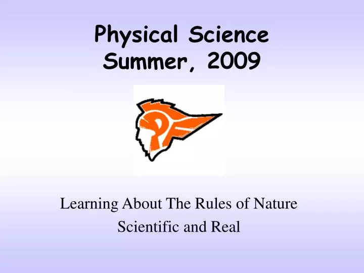 physical science summer 2009