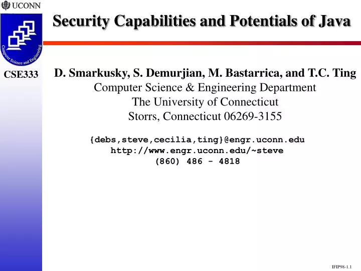security capabilities and potentials of java