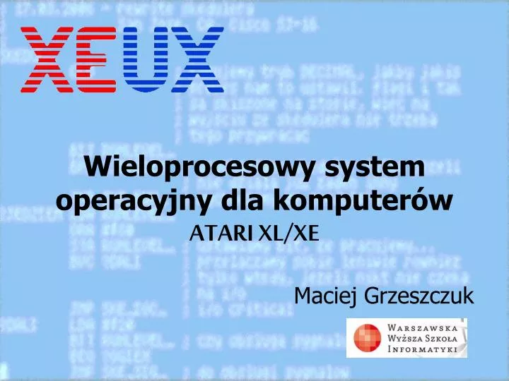 wieloprocesowy system operacyjny dla komputer w atari xl xe
