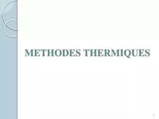methodes thermiques