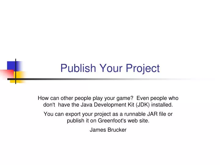 publish your project