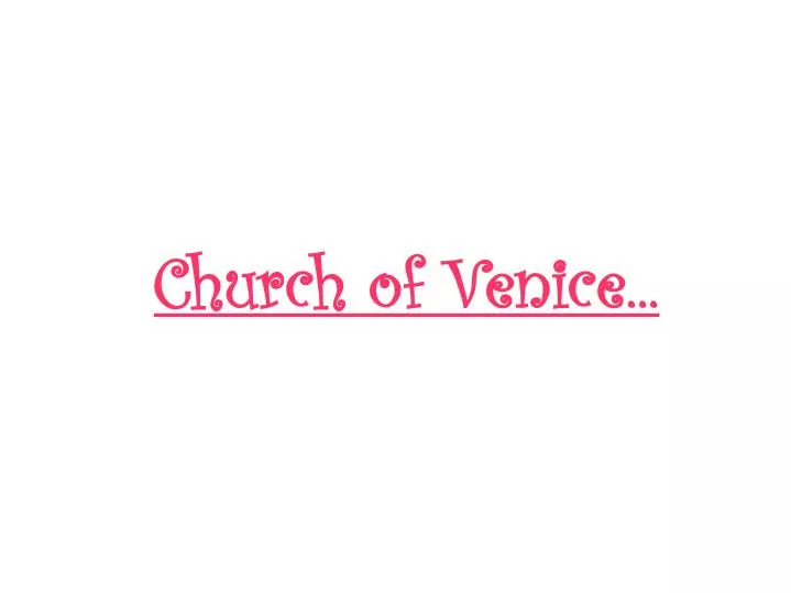 church of venice