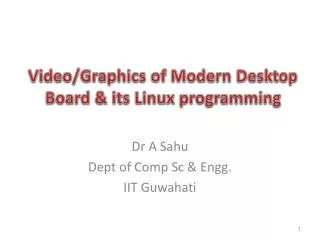 Video/Graphics of Modern Desktop Board &amp; its Linux programming