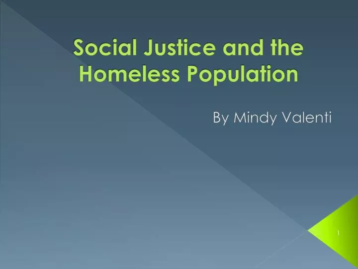 social justice and the homeless population