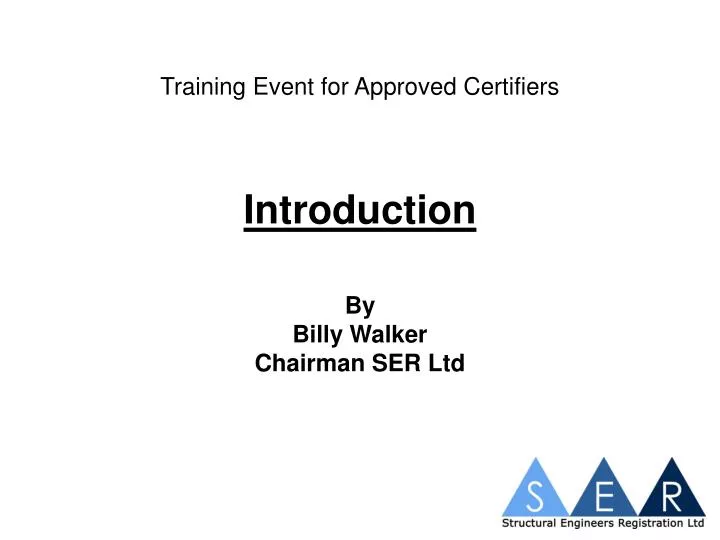 training event for approved certifiers