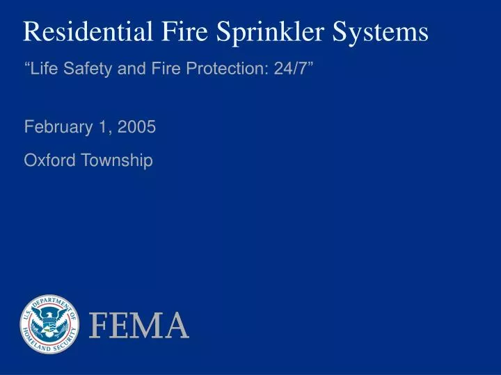 PPT - Residential Fire Sprinkler Systems PowerPoint Presentation, free ...